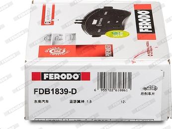 Ferodo FDB1839-D - Kit pastiglie freno, Freno a disco www.autoricambit.com