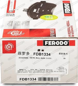 Ferodo FDB1334 - Kit pastiglie freno, Freno a disco www.autoricambit.com