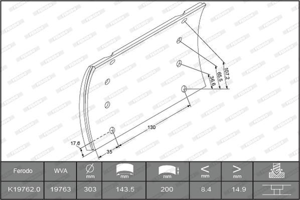 Ferodo K19762.0TG - Kit materiale d'attrito, Freno a tamburo www.autoricambit.com