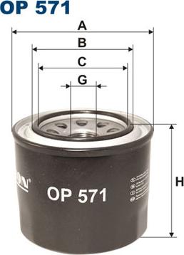 Filtron OP571 - Filtro olio www.autoricambit.com