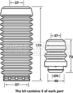 First Line FPK7051 - Kit parapolvere, Ammortizzatore www.autoricambit.com