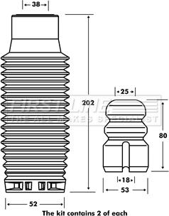 First Line FPK7064 - Kit parapolvere, Ammortizzatore www.autoricambit.com