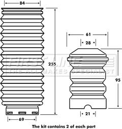 First Line FPK7008 - Kit parapolvere, Ammortizzatore www.autoricambit.com