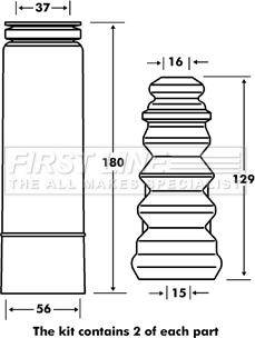 First Line FPK7081 - Kit parapolvere, Ammortizzatore www.autoricambit.com