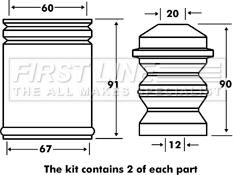 First Line FPK7025 - Kit parapolvere, Ammortizzatore www.autoricambit.com