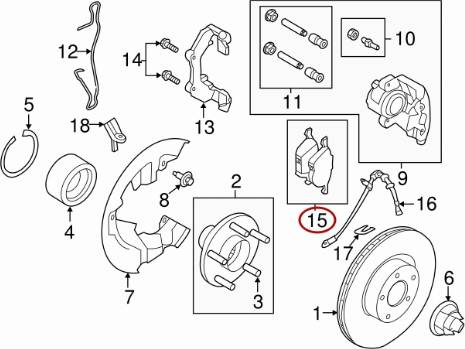 FORD CV6Z-2001-L - Kit pastiglie freno, Freno a disco www.autoricambit.com