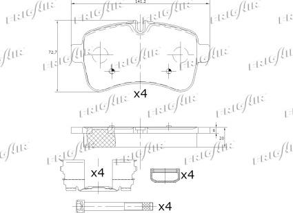 Frigair PD04.542 - Kit pastiglie freno, Freno a disco www.autoricambit.com