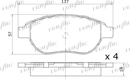 Frigair PD03.508 - Kit pastiglie freno, Freno a disco www.autoricambit.com