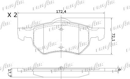 Frigair PD18.507 - Kit pastiglie freno, Freno a disco www.autoricambit.com