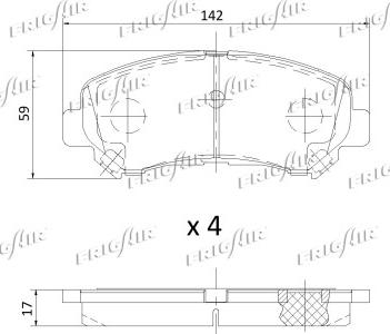 Frigair PD21.501 - Kit pastiglie freno, Freno a disco www.autoricambit.com