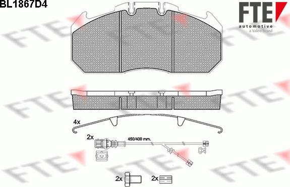 FTE BL1867D4 - Kit pastiglie freno, Freno a disco www.autoricambit.com