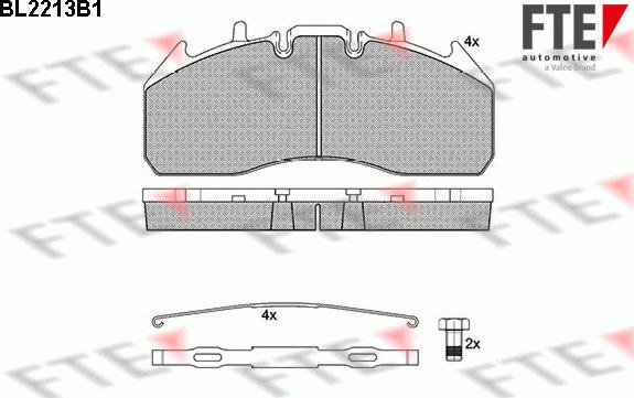 FTE 9500006 - Kit pastiglie freno, Freno a disco www.autoricambit.com