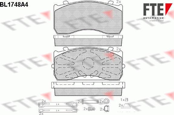 FTE 9500028 - Kit pastiglie freno, Freno a disco www.autoricambit.com