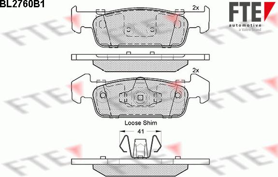 FTE 9010968 - Kit pastiglie freno, Freno a disco www.autoricambit.com