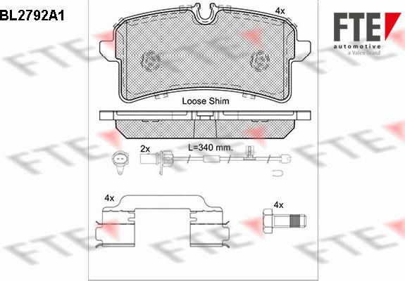 FTE 9010985 - Kit pastiglie freno, Freno a disco www.autoricambit.com