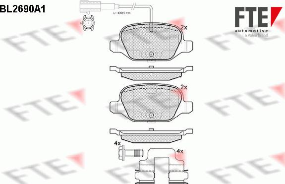 FTE 9010920 - Kit pastiglie freno, Freno a disco www.autoricambit.com