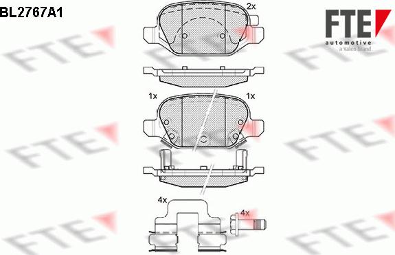 FTE BL2767A1 - Kit pastiglie freno, Freno a disco www.autoricambit.com