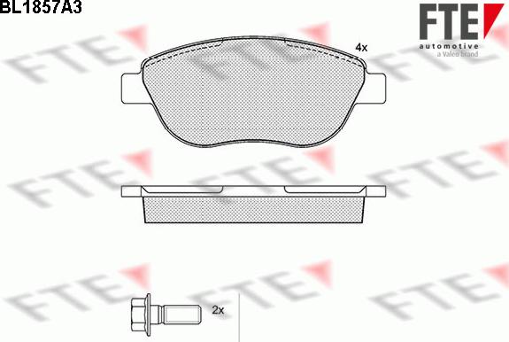 FTE BL1857A3 - Kit pastiglie freno, Freno a disco www.autoricambit.com