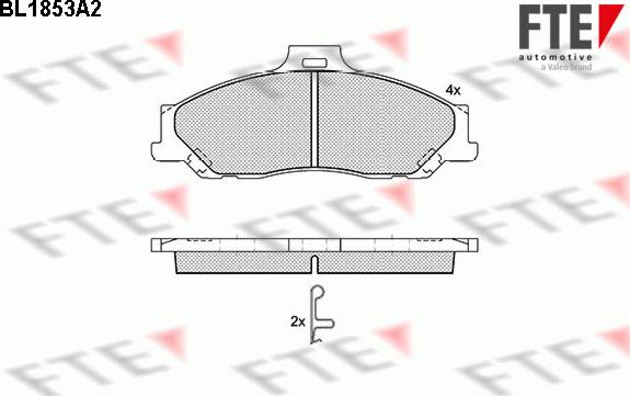 FTE BL1853A2 - Kit pastiglie freno, Freno a disco www.autoricambit.com