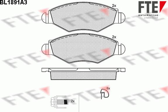 FTE 9010476 - Kit pastiglie freno, Freno a disco www.autoricambit.com