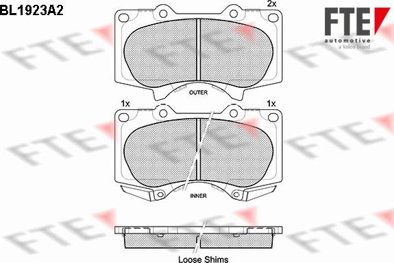 FTE 9010509 - Kit pastiglie freno, Freno a disco www.autoricambit.com