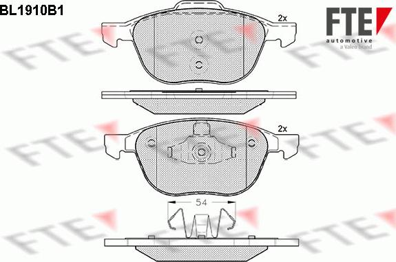 FTE BL1910B1 - Kit pastiglie freno, Freno a disco www.autoricambit.com