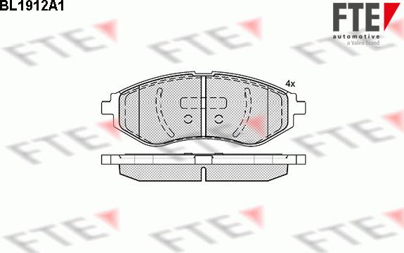 FTE BL1912A1 - Kit pastiglie freno, Freno a disco www.autoricambit.com