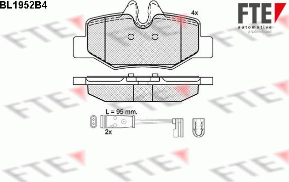 FTE 9010539 - Kit pastiglie freno, Freno a disco www.autoricambit.com