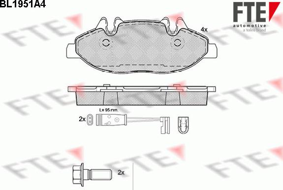 FTE 9010536 - Kit pastiglie freno, Freno a disco www.autoricambit.com