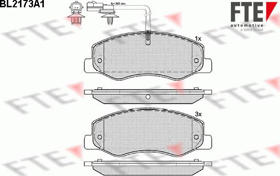 FTE BL2173A1 - Kit pastiglie freno, Freno a disco www.autoricambit.com