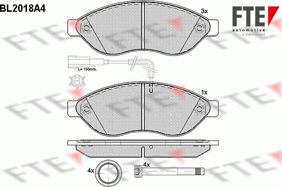 FTE 9010604 - Kit pastiglie freno, Freno a disco www.autoricambit.com