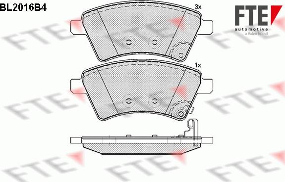 FTE BL2016B4 - Kit pastiglie freno, Freno a disco www.autoricambit.com