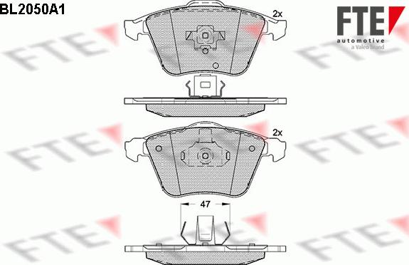 FTE BL2050A1 - Kit pastiglie freno, Freno a disco www.autoricambit.com