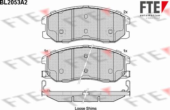 FTE BL2053A2 - Kit pastiglie freno, Freno a disco www.autoricambit.com