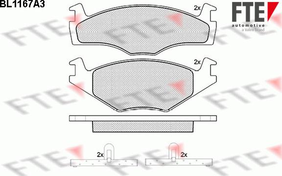 FTE BL1167A3 - Kit pastiglie freno, Freno a disco www.autoricambit.com