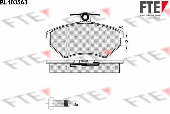 FTE BL1035A3 - Kit pastiglie freno, Freno a disco www.autoricambit.com