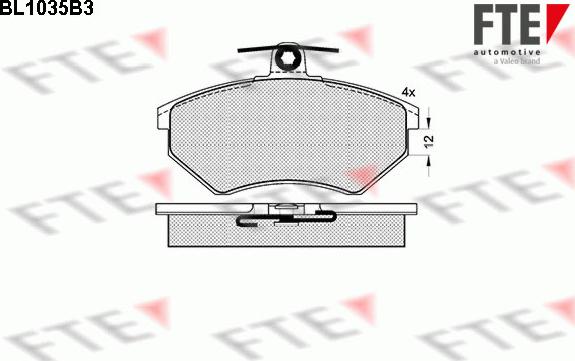 FTE BL1035B3 - Kit pastiglie freno, Freno a disco www.autoricambit.com