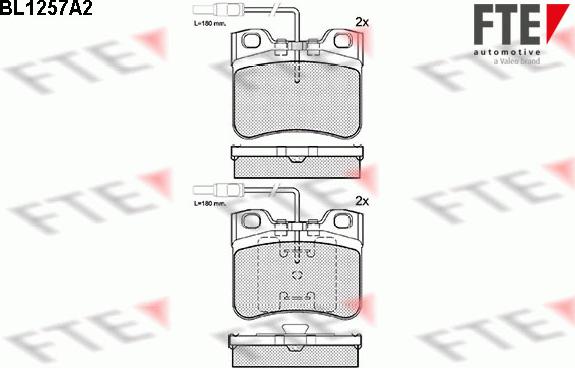 FTE BL1257A2 - Kit pastiglie freno, Freno a disco www.autoricambit.com