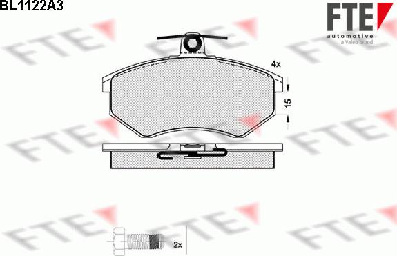 FTE BL1122A3 - Kit pastiglie freno, Freno a disco www.autoricambit.com