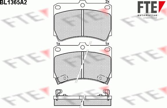 FTE BL1365A2 - Kit pastiglie freno, Freno a disco www.autoricambit.com