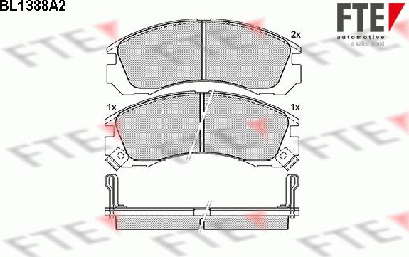 FTE BL1388A2 - Kit pastiglie freno, Freno a disco www.autoricambit.com