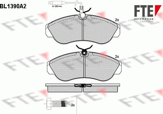 FTE BL1390A2 - Kit pastiglie freno, Freno a disco www.autoricambit.com