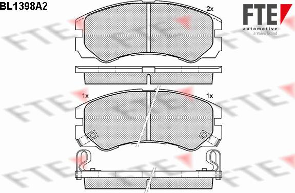 FTE BL1398A2 - Kit pastiglie freno, Freno a disco www.autoricambit.com