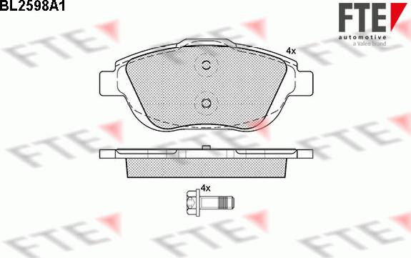 FTE BL2598A1 - Kit pastiglie freno, Freno a disco www.autoricambit.com