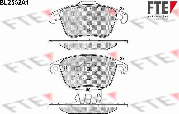 FTE BL2552A1 - Kit pastiglie freno, Freno a disco www.autoricambit.com