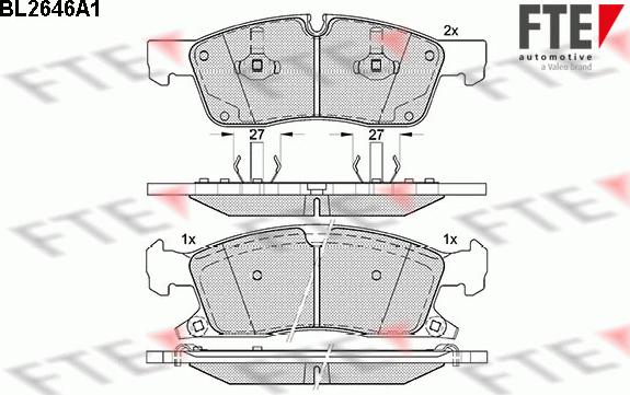 FTE BL2646A1 - Kit pastiglie freno, Freno a disco www.autoricambit.com