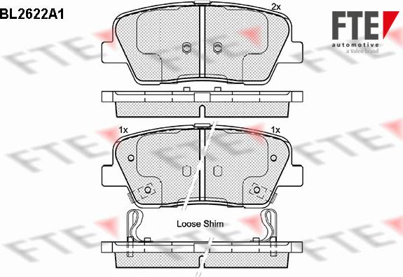 FTE BL2622A1 - Kit pastiglie freno, Freno a disco www.autoricambit.com