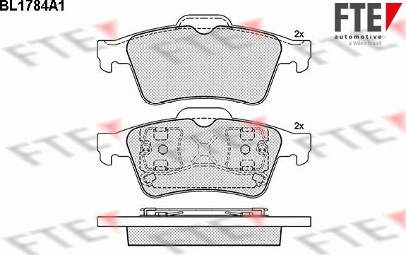 FTE BL1784A1 - Kit pastiglie freno, Freno a disco www.autoricambit.com