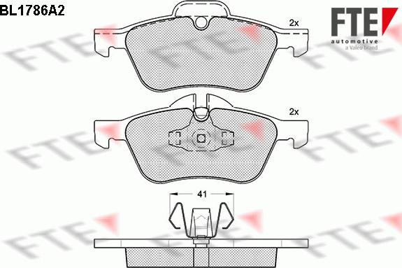 FTE BL1786A2 - Kit pastiglie freno, Freno a disco www.autoricambit.com