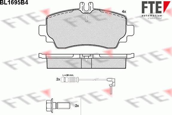 FTE 9010306 - Kit pastiglie freno, Freno a disco www.autoricambit.com